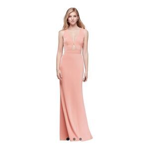 Xscape Cutout‎ Satin V-Neck Sheath  Dress
